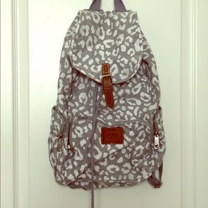 PINK gray leopard backpack